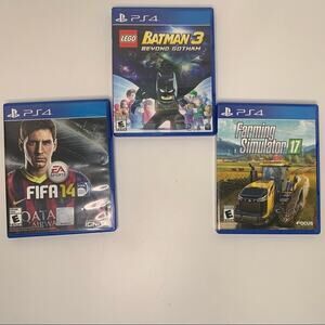 PS4 Game Fifa 14', Farming Simulator 17 & Lego Batman 3 (3 Games) all working
